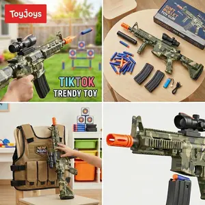 Pick 4 U Motorized Foam Blaster Guns  -- Automatic Soft Suction Bullet Toy Gun with Scope & Prop Toy Sniper Rifle for Backyard Outdoor Shooting War Game Birthday Gifts for Boys & Teens -Launcher Set with Tactical Accessories