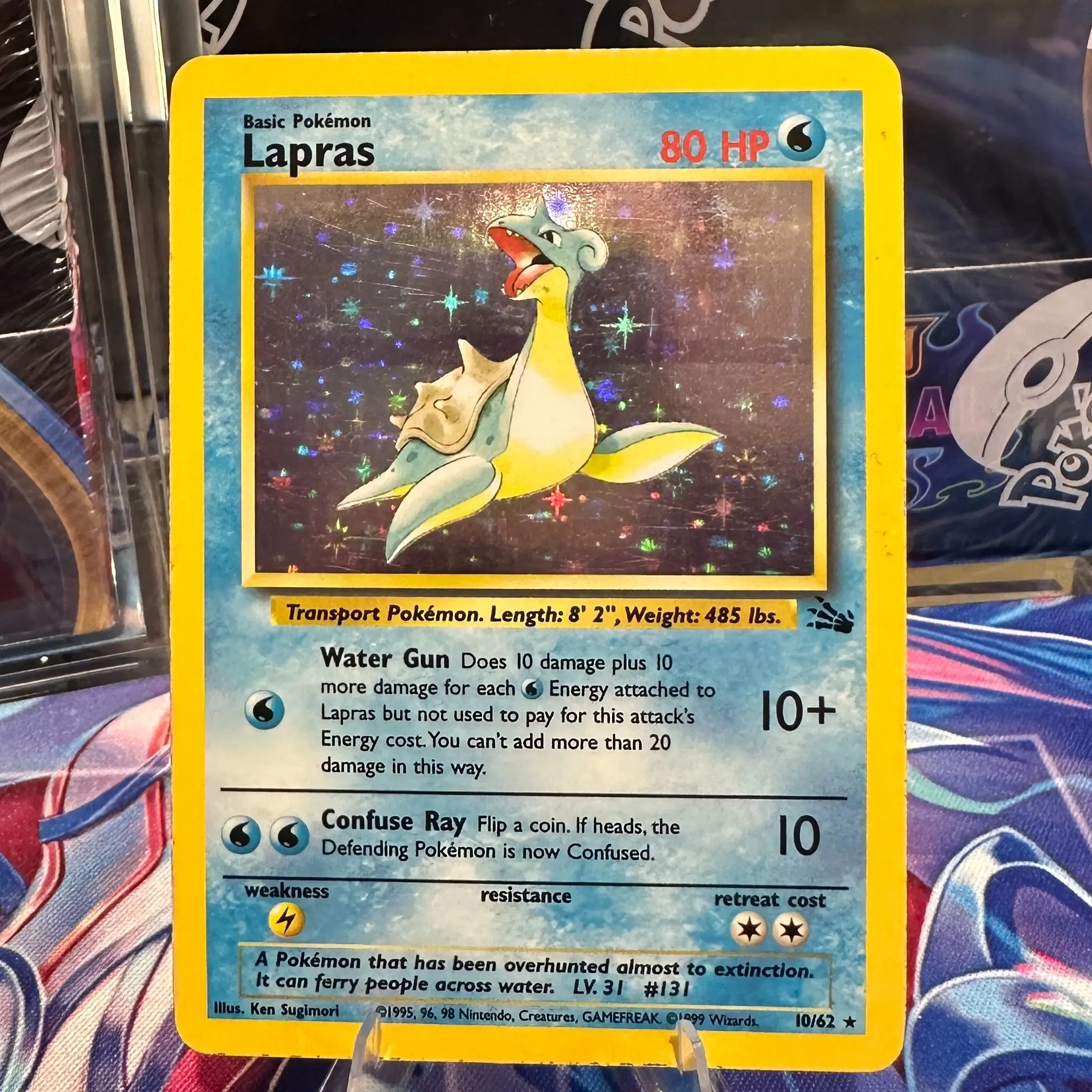 DAMAGED Holo Rare Lapras Fossil Pokemon Single (/62)