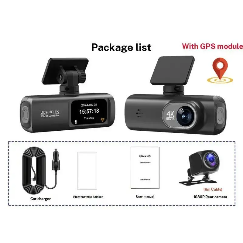 4K  front + interior + WiFi +  GPS