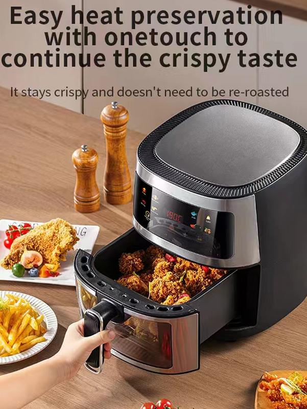 Air Fryer, 6 Qt Air Fryer, Air Fryer Oven With 9 Cooking Functions, Shake Reminder, Powerful 900W Electric Hot Air Fryer Oil-Free Cooker, Dishwasher Safe Nonstick Pan