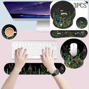 Ergonomic mouse pad and wrist rest and keyboard wrist rest, memory foam wrist rest computer keyboard, pain relief, mouse pad wrist support games, office, laptop