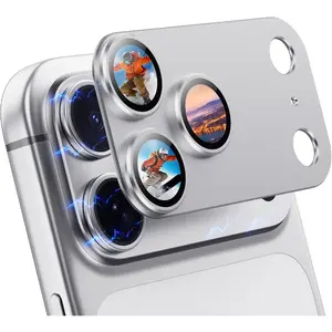 2 Pack Camera Lens Protector for  17 Pro,9H Tempered Glass |Drop Protection | Alloy Frame | Adhesion |Anti-Scratch |Rear Camera Screen Cover -