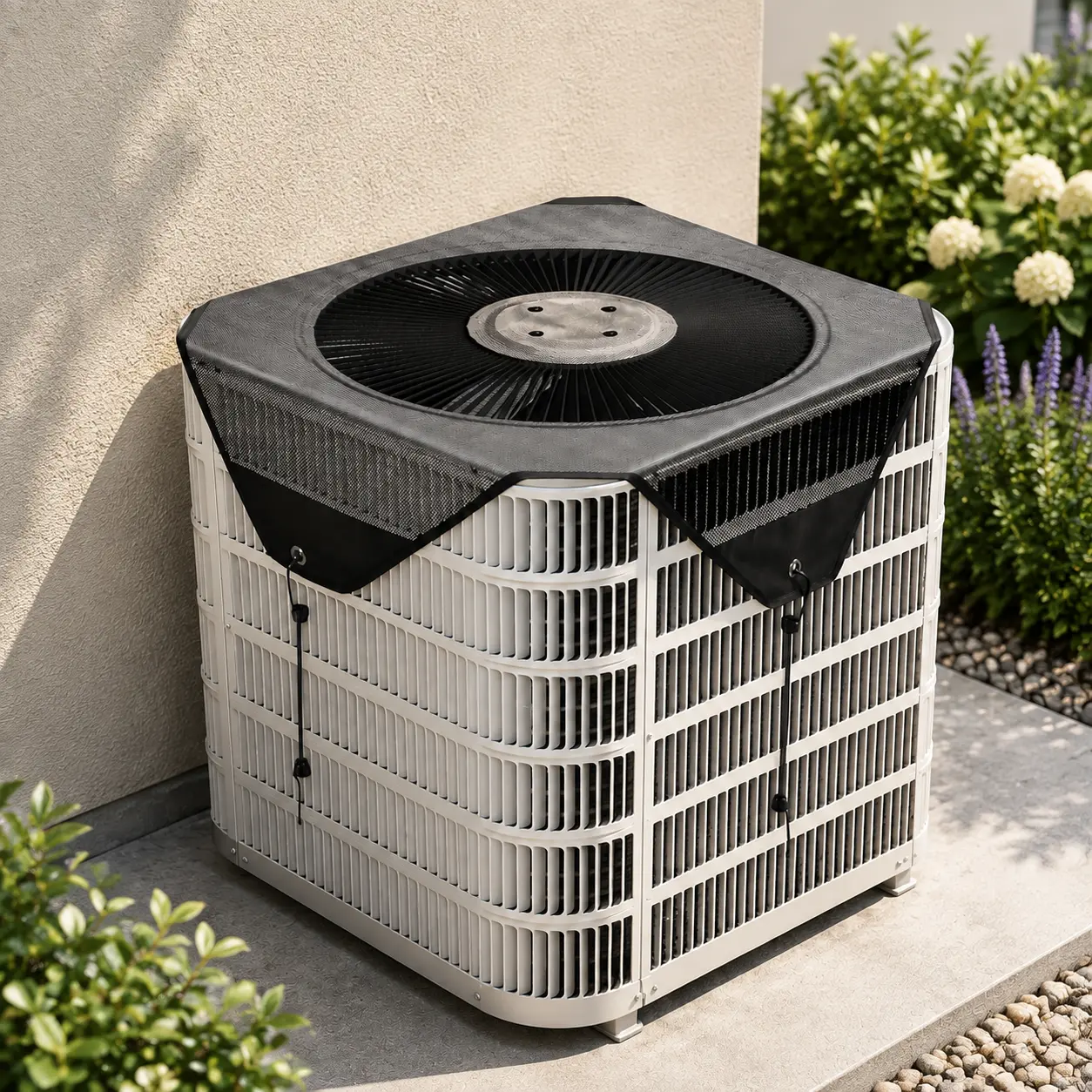 28x28 inch external machine air  conditioner condenser dust cover, ventilation and air-exchange net cover for outdoor central air units, this cover can prevent leaves, branches and flying debris, suitable for all seasons as an outdoor unit protection