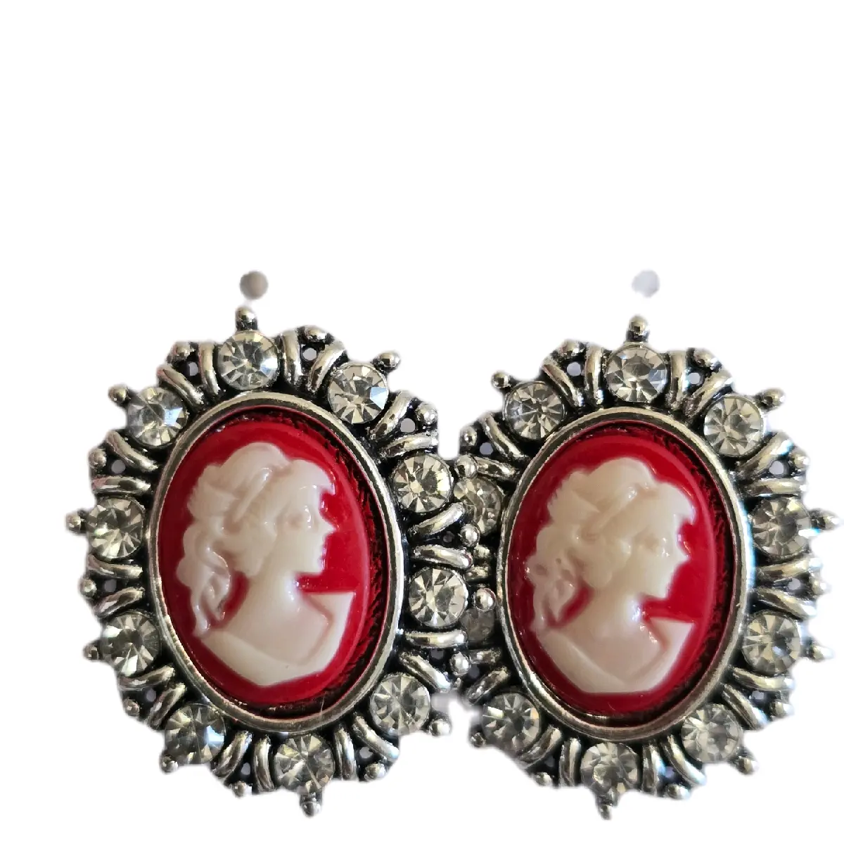 Cameo Palace Earrings - Light Luxury Earrings in Embossed Design, Oval Shape, Medieval Retro Temperament, 3D Earring Style