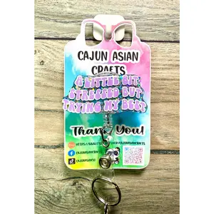 Funny-Cute-Sarcastic Stressed Badge Reel/ID Clip Retractable-(Alligator, Belt, MRI Safe, Carabiner Clips) & Non-Retractable Clips