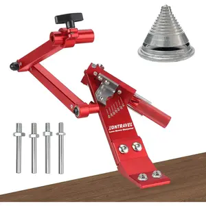 Lawn Mower Blade Sharpener with Ball Bearing Manufacture Handle and 15°-45° Frame for Straight and Standard Lawnmower Blades,Blade Sharpner Kit with Balancer, 5005, Red
