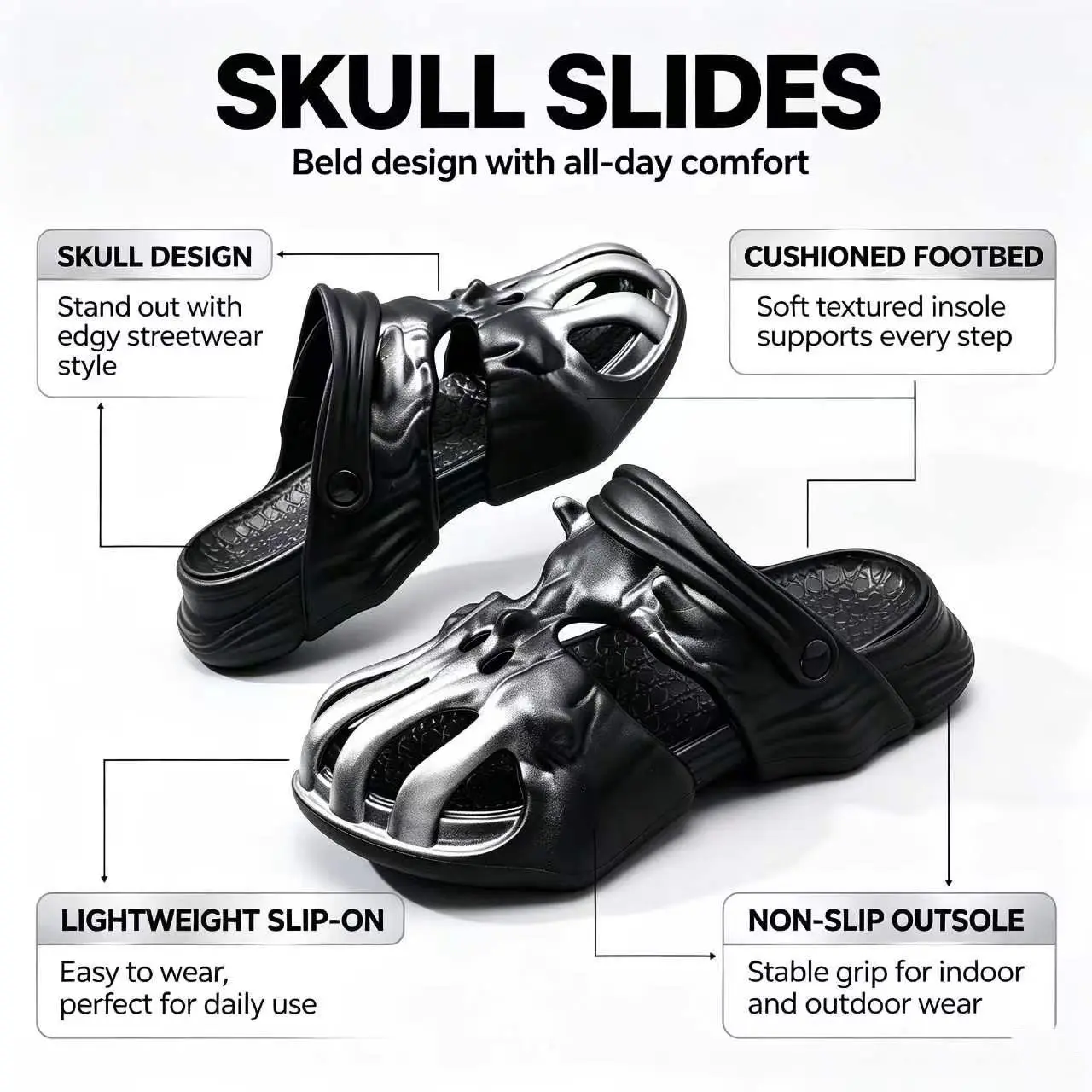 Men's Chunky Clogs Slides Thick Sole EVA Sandals Lightweight Breathable Slip On Shoes Comfortable Summer Beach Garden Casual Outdoor Walking Shoes
