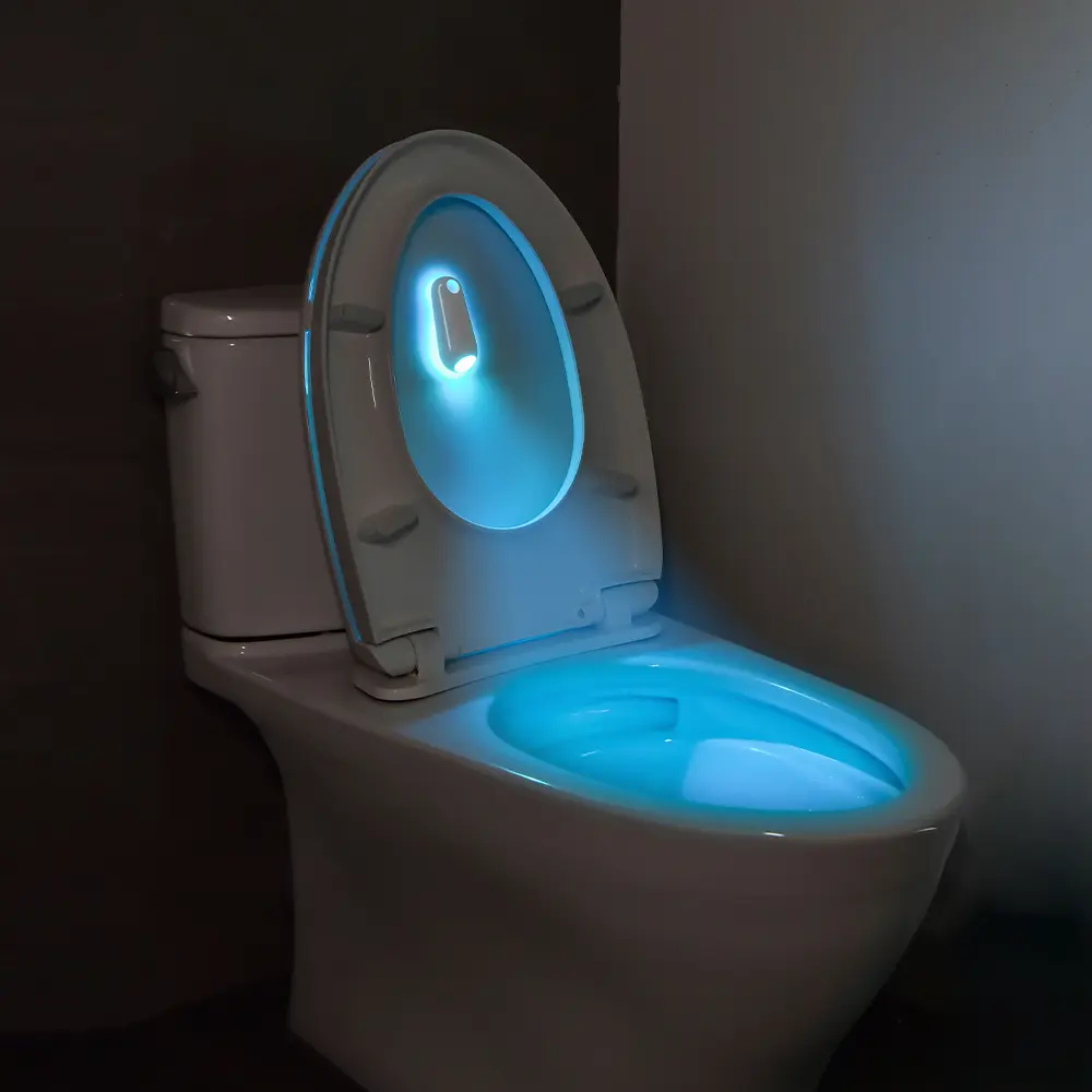 LED Toilet Night Light with Motion Sensor, 8 Colors Changing Ambient Lamp, USB Rechargeable Wall Mounted Bathroom Lighting Accessory Gift, Light Decor, Nightlight, Decorative Light, Illuminated Night Light
