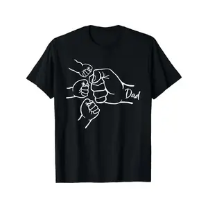 Fist Bump Dad Of Three Father Of 3 Daddy Happy Father's Day T-Shirt