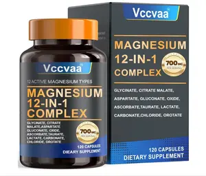 Magnesium Complex 700mg – 12-in-1 Magnesium Supplement with Glycinate, Citrate, Malate, Oxide, Taurate & More – High Absorption for Muscle, Heart, Sleep, Bone, Nerve Support –120 Capsules