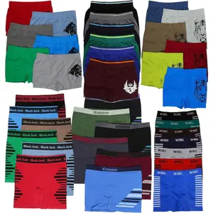 ToBeInStyle Men's Pack Of 6 Randomly Selected Seamless Boxer Briefs