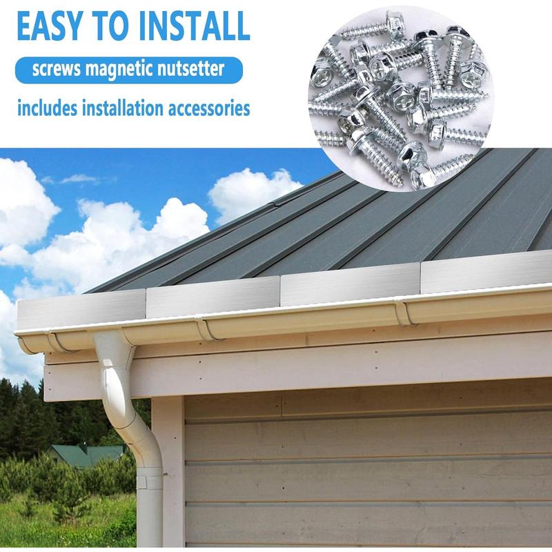 4 count Gutter Valley Splash Guard,Straight Rain Diverter Roofing Gutter Guards,Rain Drip Gutter Guard for House Shingle Roofs Corner (4)