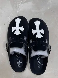 Unisex CH Hert Couple Monogram Cross Slip-On Clogs, Sweat-Absorbent, Couple Shoes, Soft For Everyday Comfort Footwear, Birthday Gift For Him Her