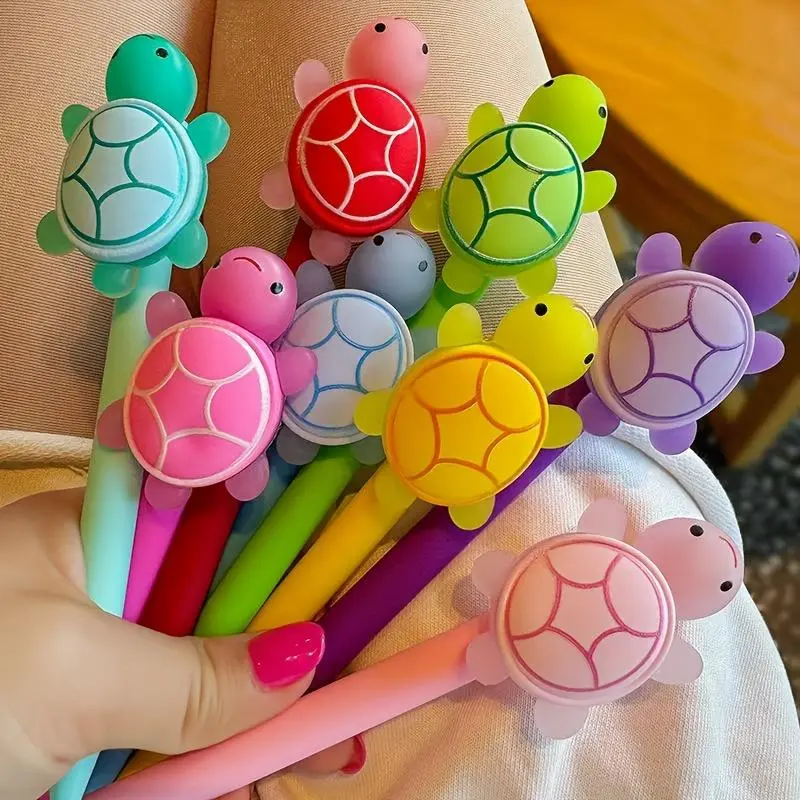 Cute Turtle Design Ballpoint Pen, 6/12pcs Ballpoint Pen Set Colorful Writing Pen, Creative Writing Tool for Students, Office Stationery & Supplies, Funny Teacher Pens