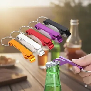 Portable Multi-Tool Keychain for Men: Lightweight Aluminum Alloy Bottle Opener, Corrosion Resistant Design for Beer Soda Caps, Perfect for Outdoor Camping Hiking Travel Essentials.