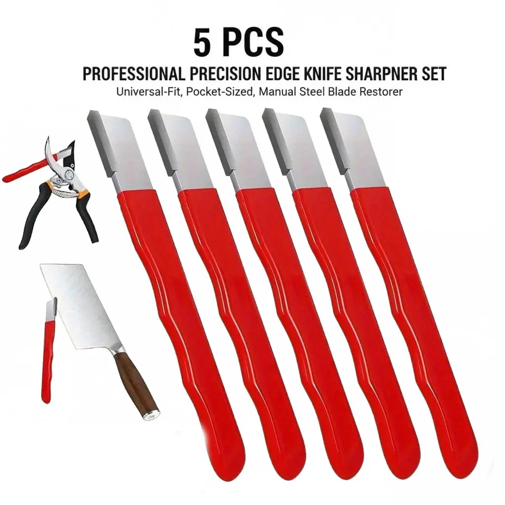 5pCs Professional Precision Edge Knife Sharpener - UniversalFit, Pocket-Sized, Manual Steel Blade Restorer for Kitchen,Gardening Tools, Scissors, Pruners - Quick Edge Repair, NoBattery Required Set Portable