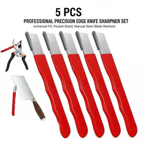 5pCs Professional Precision Edge Knife Sharpener - UniversalFit, Pocket-Sized, Manual Steel Blade Restorer for Kitchen,Gardening Tools, Scissors, Pruners - Quick Edge Repair, NoBattery Required Set Portable