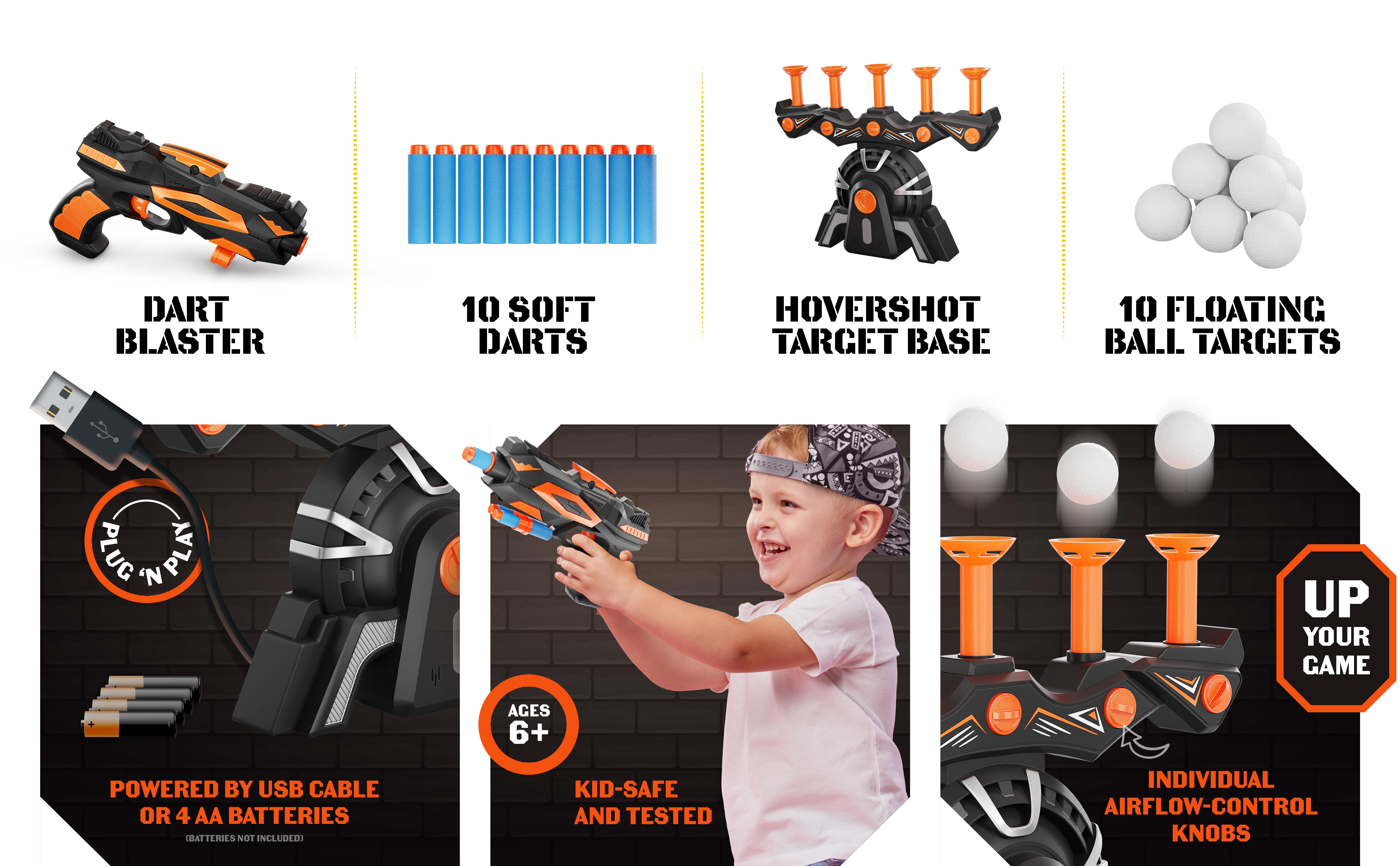 Hover Shot Shooting Toy for Kids - Ball Target Game for Nerf Guns Cool Birthday Gifts Toys for Boys Age 6+ Year Old Boy Best Teenage Gift Idea - Gun, Targets & Darts, Teenage Boy Gifts, Foam Balls