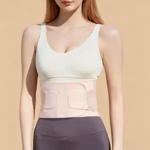 Breathable Mesh Back Support Strap (with Steel Plate & Adjustable Shoulder Straps) – Unisex Non-slip Waist Belt, Pink Included, Fits Work, Fitness Needs, 3 Color Choices | Lumbar Support, Comfortable Wearing, Steel Bracket Healthcare Brace
