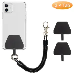 Mobile Phone Safety Lanyard Tool Anti-drop Portable Elastic Lanyard Black