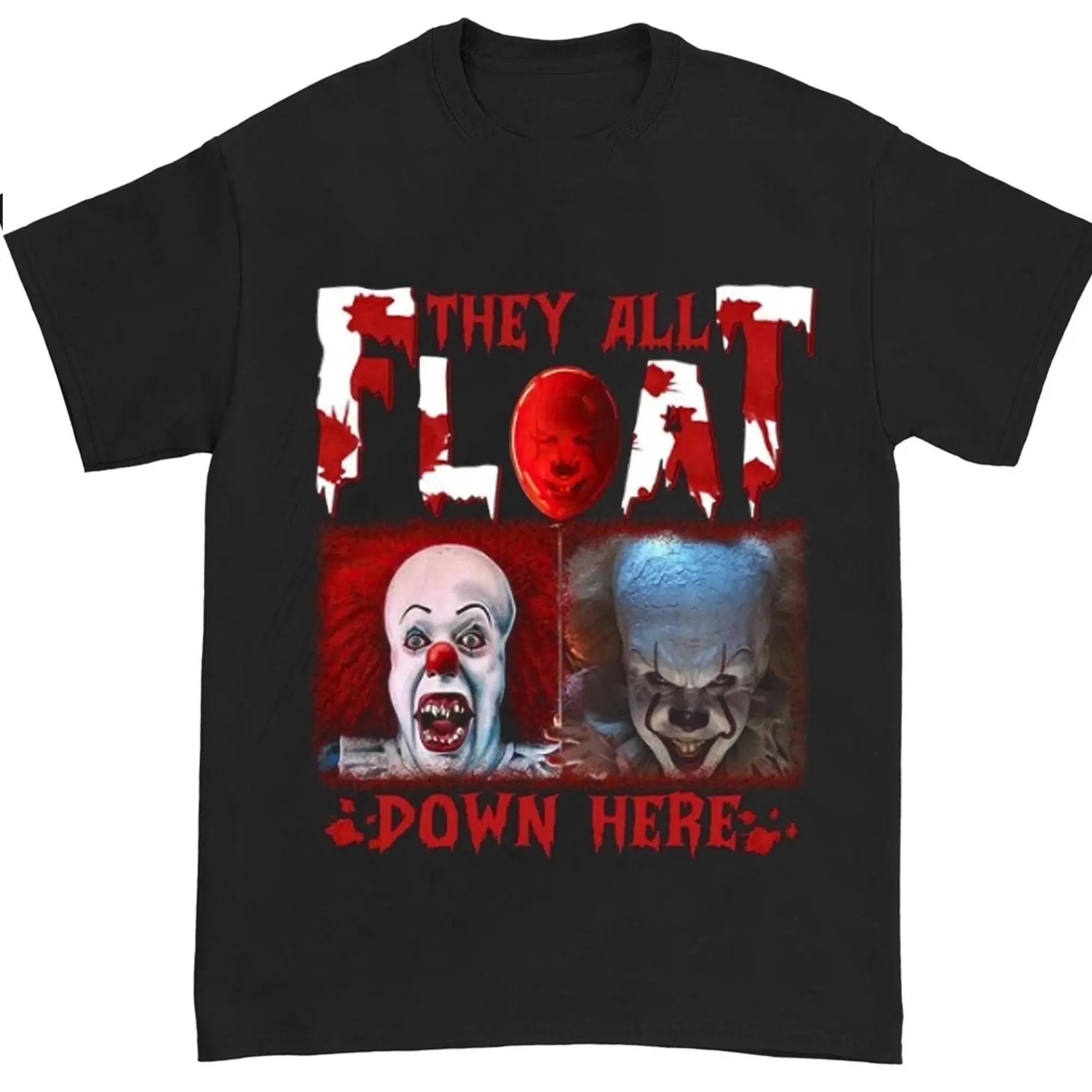 Pennywise IT Chapter One Vintage Graphic Tee You'll Float Too Horror Shirt HY6099