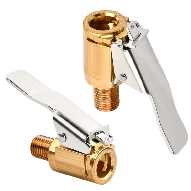 Car Tire Air Nozzle Connector Tool Set Metal Working Parts, Fitting Accessories for Portable and Automotive Vehicle Tire Inflators, 2 Piece Pack, Durable and Reliable