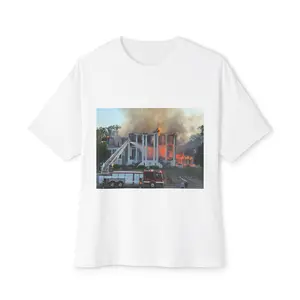 Oversized Tee - 'The Ancestors Have Spoken' Nottoway Plantation Fire Design Casual Cotton Fabric Unisex T-Shirt Streetwear Relaxed Fit Tshirt Top Soft Shortsleeve Menswear Medium Man Crewneck