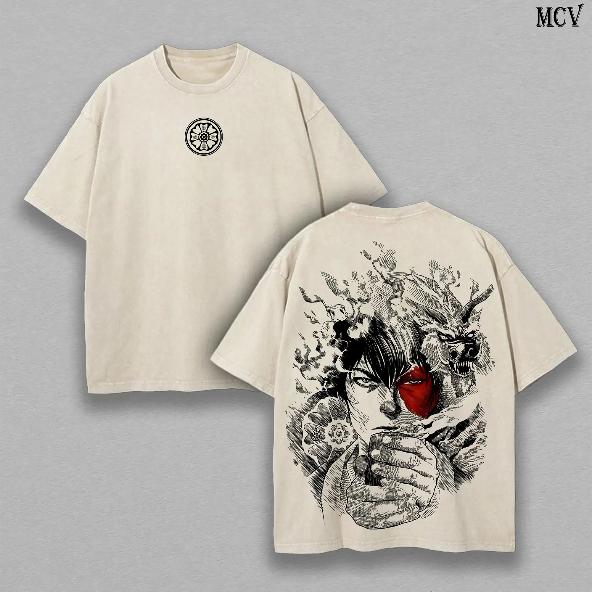Zuko Avatar The Last Airbender Anime Double Printed Vintage Washed Tee Unisex Oversize Heavyweight Cotton T-shirt for Anime Fans and Love