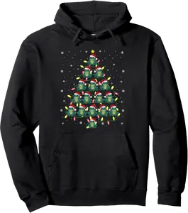 Frog Santa Christmas Tree Lights Ugly Sweater Style Pullover Hoodie - Jacobpatte Shop 25B0DNC9X8HL