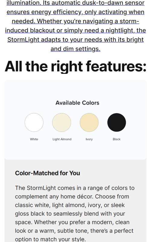 StormLight - Socket Cover with built in battery backup night light.