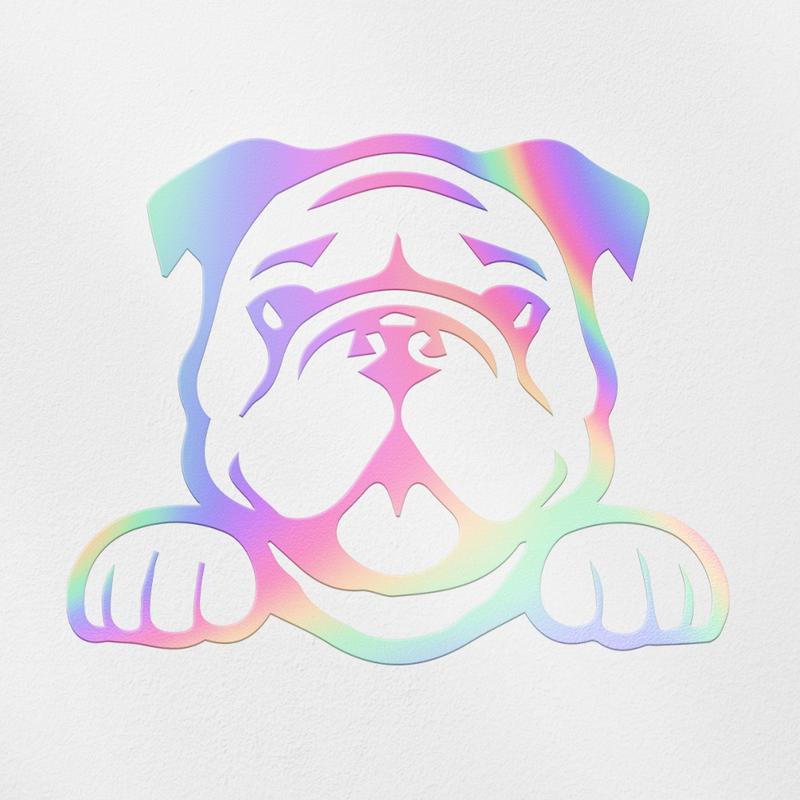 Transparent Decal Stickers Of Bulldog Peeking Premium Waterproof Vinyl Decal Stickers For Laptop Phone Accessory Helmet Car Window Mug Tuber Cup Door Wall Decoration