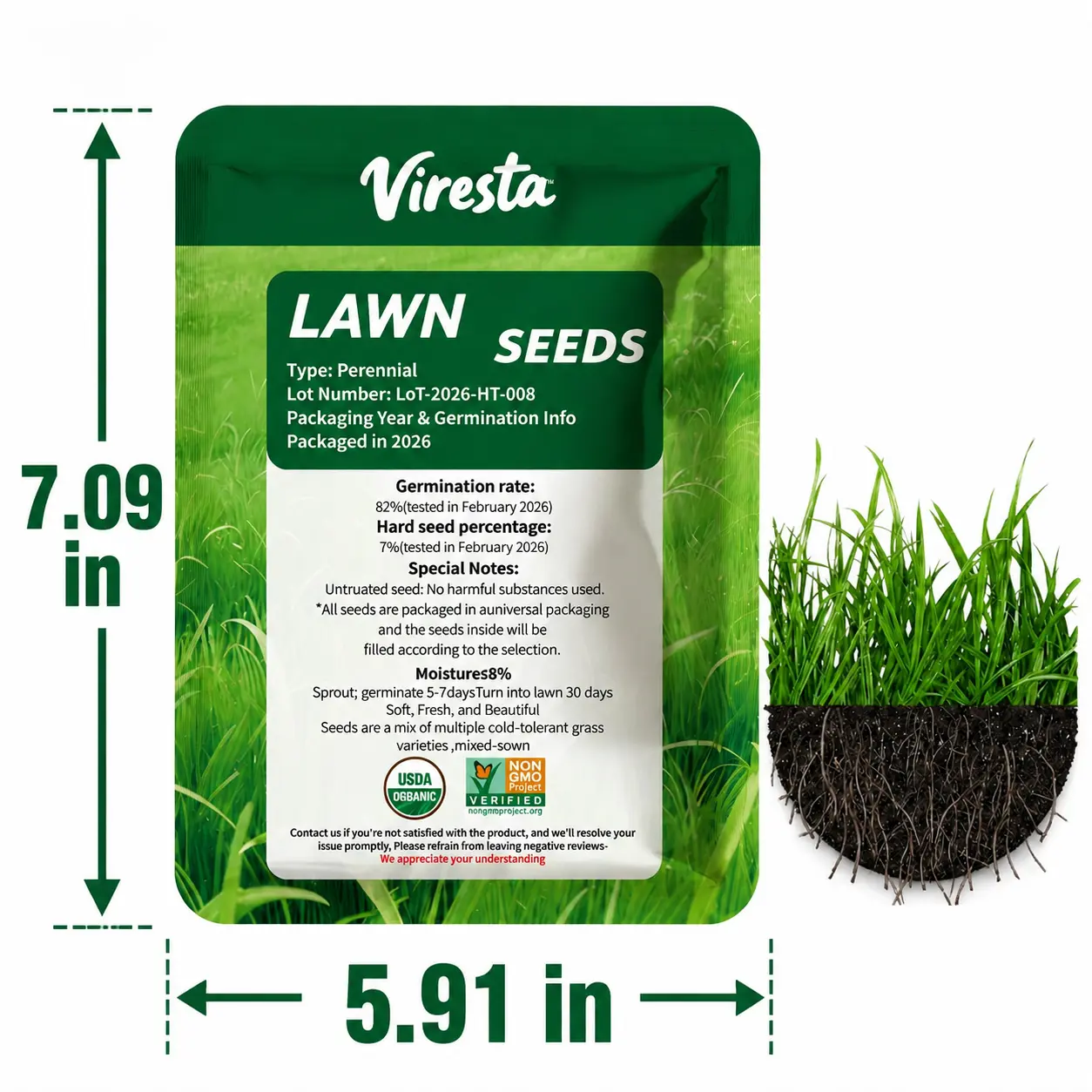 Professional Grass Seed for Home Lawns & Golf Course Turf - Premium High-Germination Lawn Seed for Shady Areas, Lawn Repair & Year-Round Turf - Grown in USA