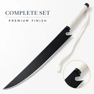 Anime Bleach Ichigo Kurosaki Zangetsu Replica Toy Sword, 39.37 in Blunt Alloy Blade, White-Wrapped Handle, Safe Costume Prop for Halloween Comic Con Collection Cosplay