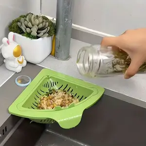 Two triangular draining baskets for holiday sale, random color kitchen filter screen storage rack for draining vegetables, fruits and rice scraps Food Colander Kitchenware