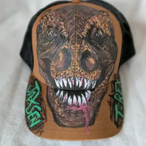 Custom Hand-Painted "T-Rex" Dinosaur Hat
