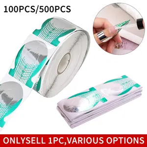 Reusable Nail Forms: Fish-shaped extended paper holder Super Sticky Duable Poly Gel Nail Forms Sturdy Nail Extension Forms Paper Nail Forms Self-adhesive Nail Model Stencils for Acrylic Nails Builder Nail Gel