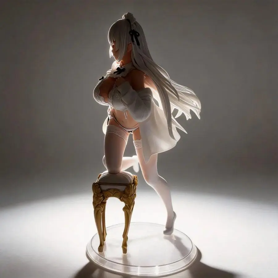 Bonita Maid Figure with Stockings - Cute Kawaii Collectible Figure Decor, High Detail Model Collectible Figurine, Anime Beauty Desktop Ornament, Boxed Perfect Gift for Hobbyists, Cute Kawaii Figure