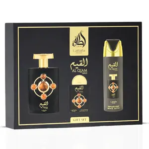 Lattafa Pride Al Qiam Gold 3-Piece Eau de Parfum Gift Set | A Gilded Storm of Raspberry & Smoky Oud (Gift Set)