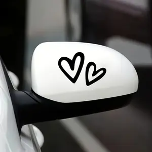 A pair of interesting love-shaped car rearview mirror stickers, window stickers, electric vehicle and motorcycle stickers, and laptop decals