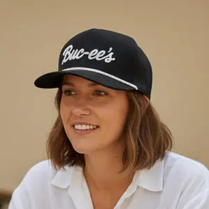 Buc-ee's Black Rope Hat With White Logo