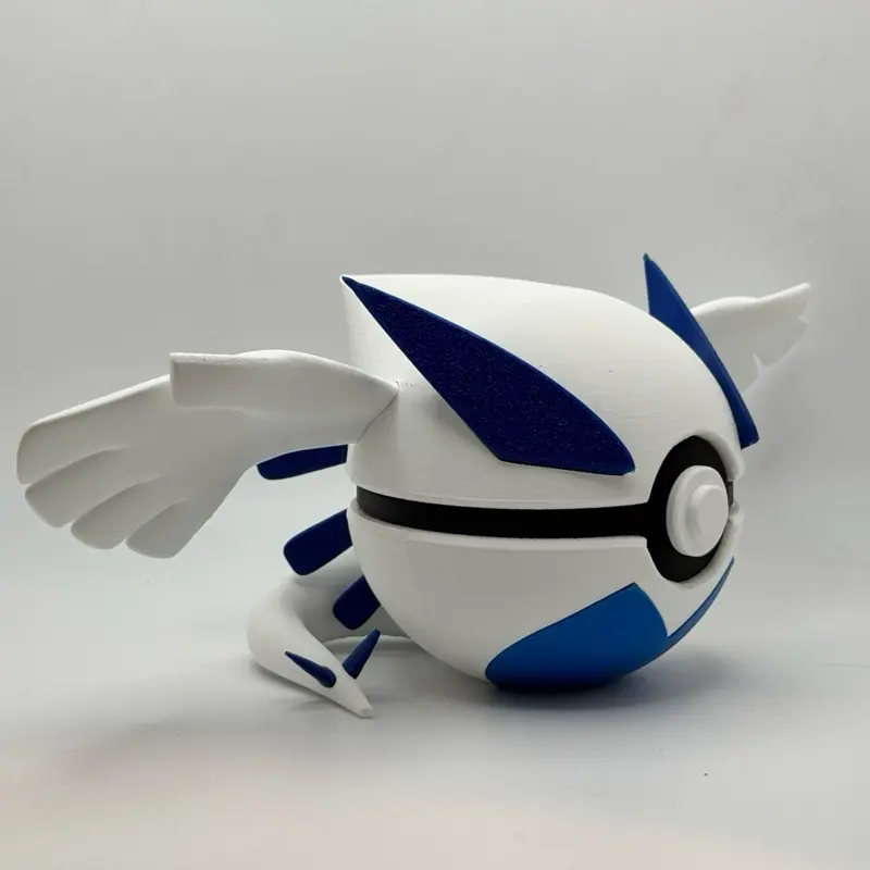 N3D-Printed Lugia Themed Pokeball Decoration Figure, Pokemon Collectible for Fans, Novelty Collectables