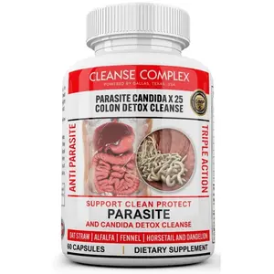 Colon Detox Cleanse Parasite Candida 60 Capsules Natural Herbal Supplement USA