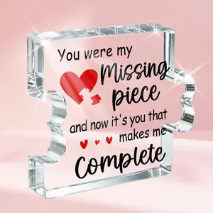 Valentine's Day Romantic Gifts for Her Girlfriend Anniversary Birthday Mothers Day Christmas Meaningful Gifts for Women Wife You Are My Missing Piece Acrylic Puzzle Piece