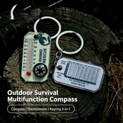 3-in-1 Portable Utility Carabiner Ring Compass Keychain - Keychain Attachment, Key Holder, Unisex Outdoor Sports Camping Hiking Navigation Tool, Mini Useful Gift