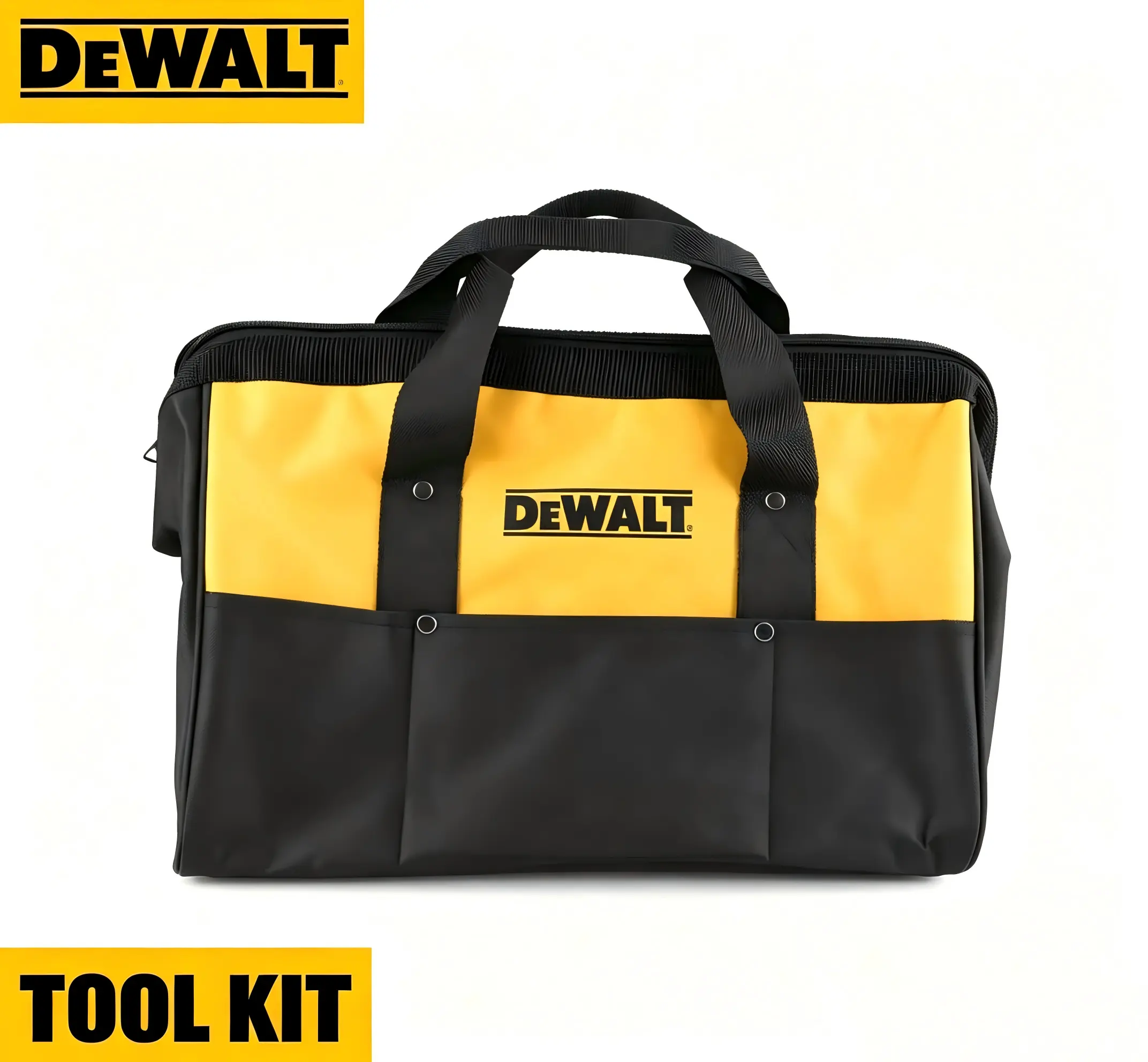 DeWalt Portable Canvas Tool Kit Carrier with Reinforced Handles, Skid Guard Base for Electricians' Tool Transport, Reinforced Grips