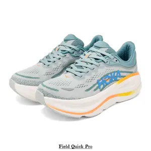 Soft Blue-Grey Sneakers Featuring Sky Blue Structural Curve & Orange Accent Band — Laser-Fused Mesh Body, Layered EVA Platform, Textured Arch, Geometric Outsole