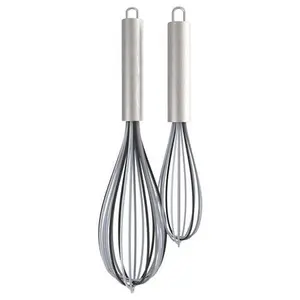 212 MAIN Gray Silicone-Stainless Steel Whisk Set - Baking Tools, Dishwasher-Safe Kitchen Utensils, Heat-Resistant Kitchenware