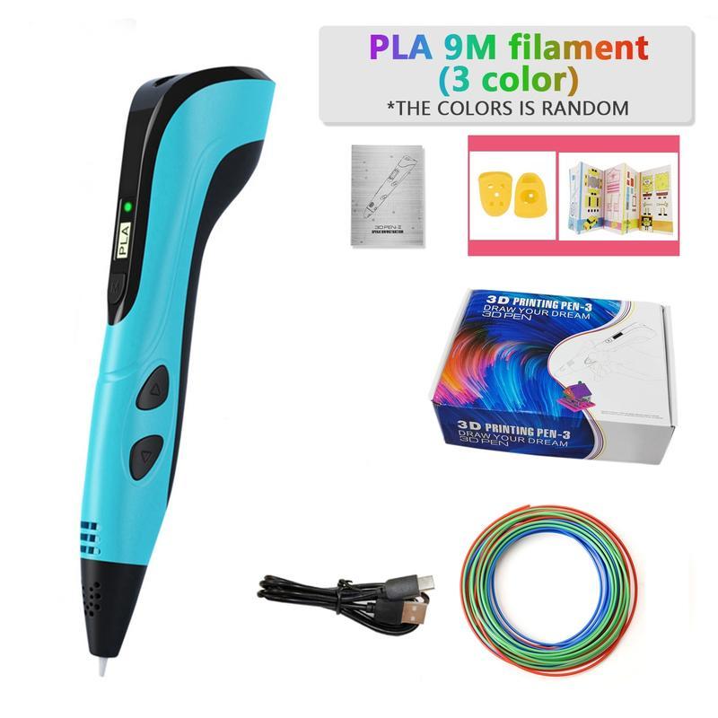 2026 NEW 3D Printing Pen Set for Kids with LCD Display PLA Filament 3 Gears Adjustable Spinning Speed Ideal for Birthdays Christmas Presents