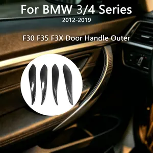 Car Door Handle Cover Carbon Pattern Scratch Protector Trim For BMW 3 4 Series F30 F31 F32 F33 F34 F36 F80 M3 2013-2018 Accessories Car Interior Decor