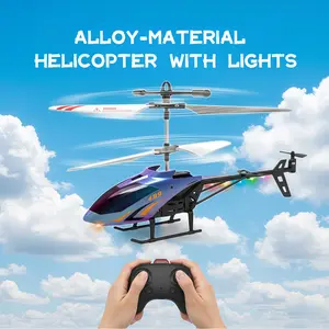 Remote Control Helicopter Model with Gyroscope, LED Lights, Height Adjustable, Indoor Outdoor Flying Toy, Birthday Gift for Kids & Adults